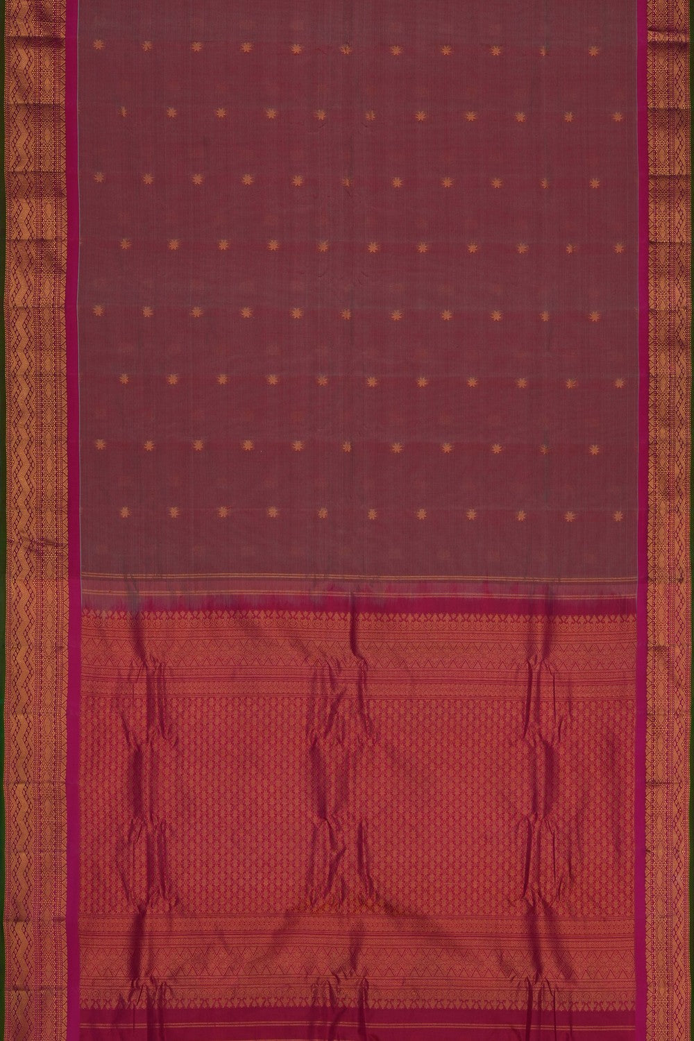 Image of Onion-Pink Gadwal Silk Saree