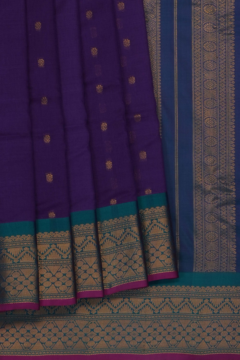 Image of Purple Gadwal Silk Saree