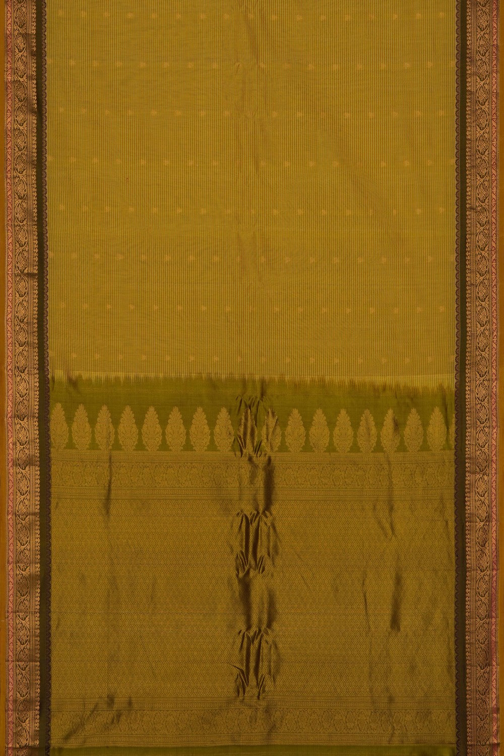 Image of Yellow Gadwal Silk Cotton Saree
