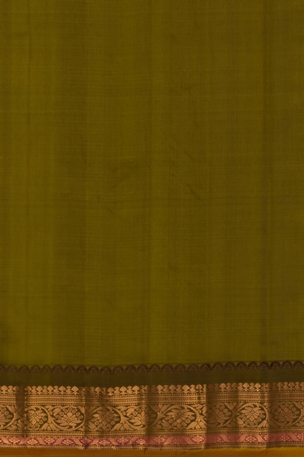 Image of Yellow Gadwal Silk Cotton Saree