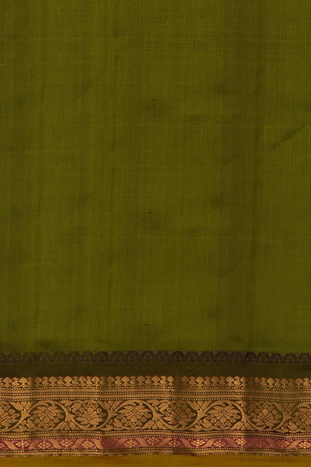 Image of Green Gadwal Silk Cotton Saree