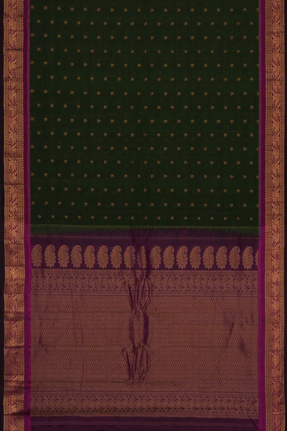 Image of Green Gadwal Silk Cotton Saree