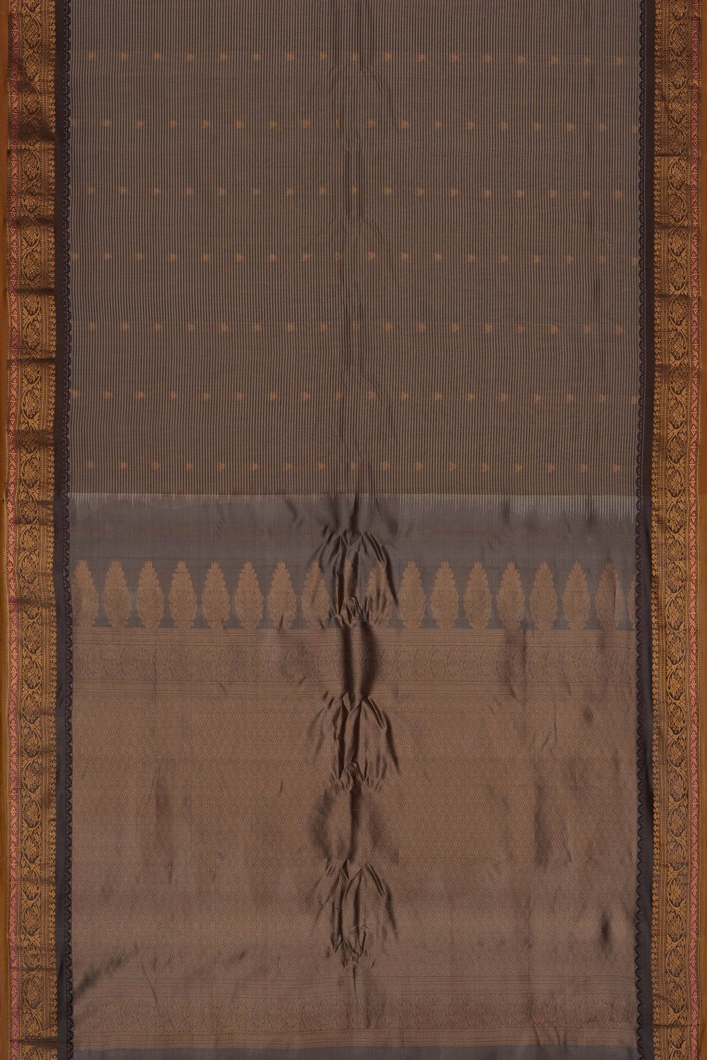 Image of Grey Gadwal Silk Cotton Saree