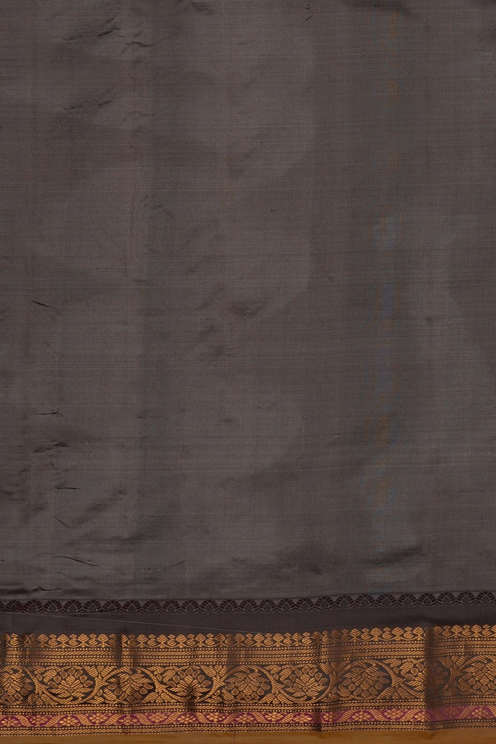 Image of Grey Gadwal Silk Cotton Saree