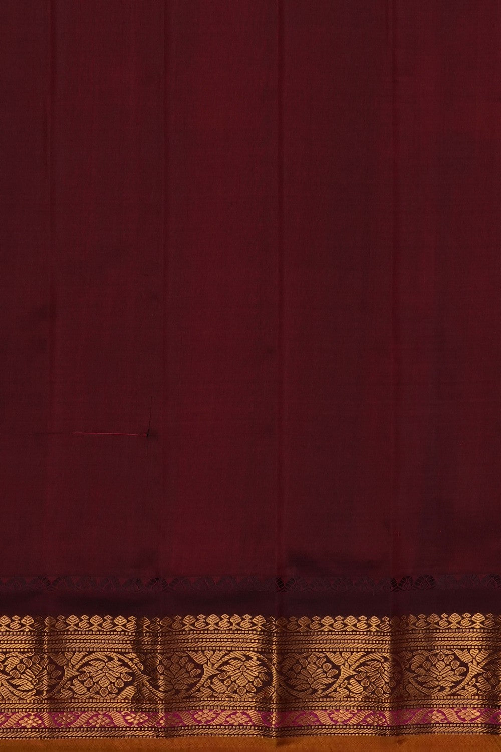 Image of Rust-Orange Gadwal Silk Cotton Saree