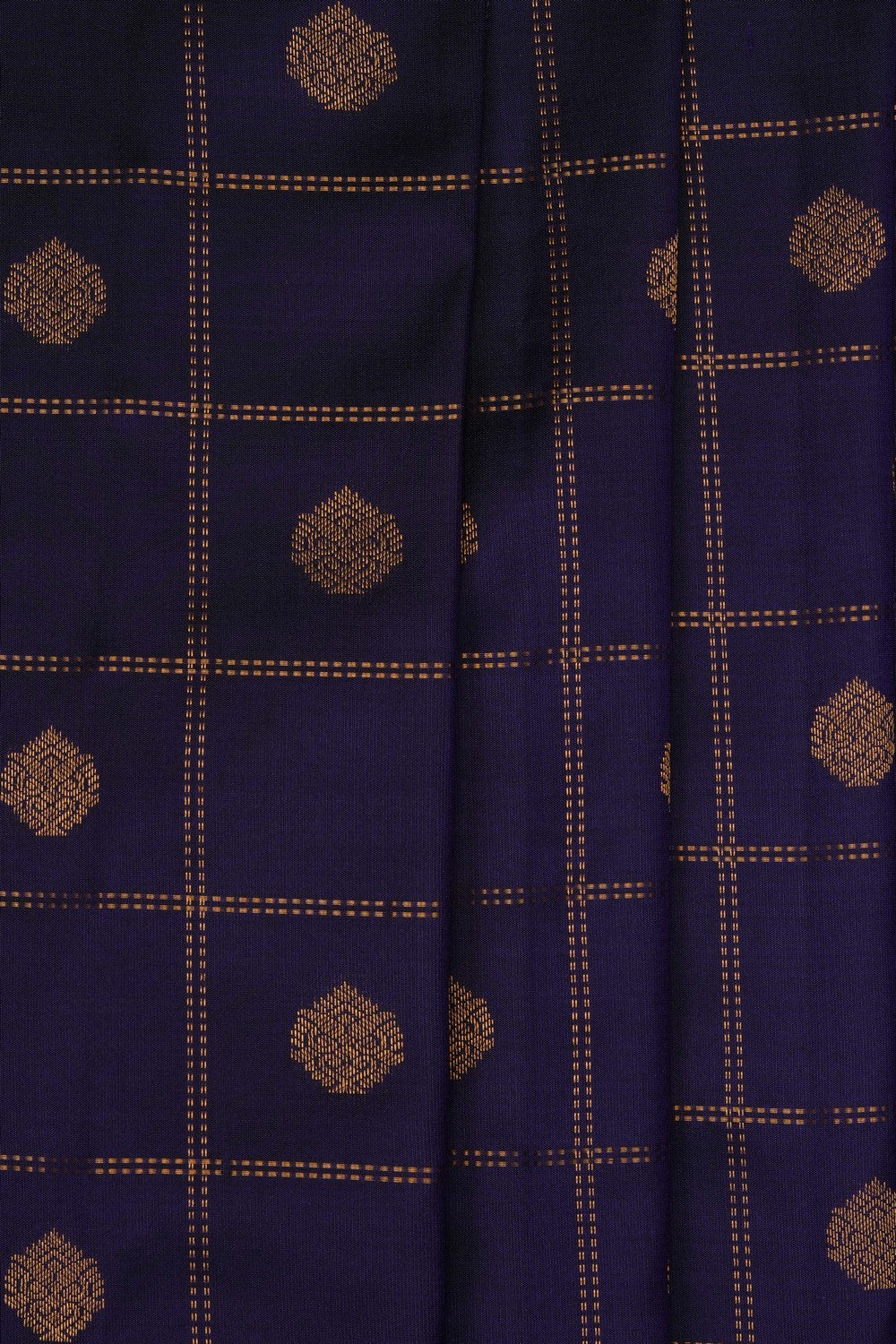 Image of Purple Gadwal Silk Kattam Saree