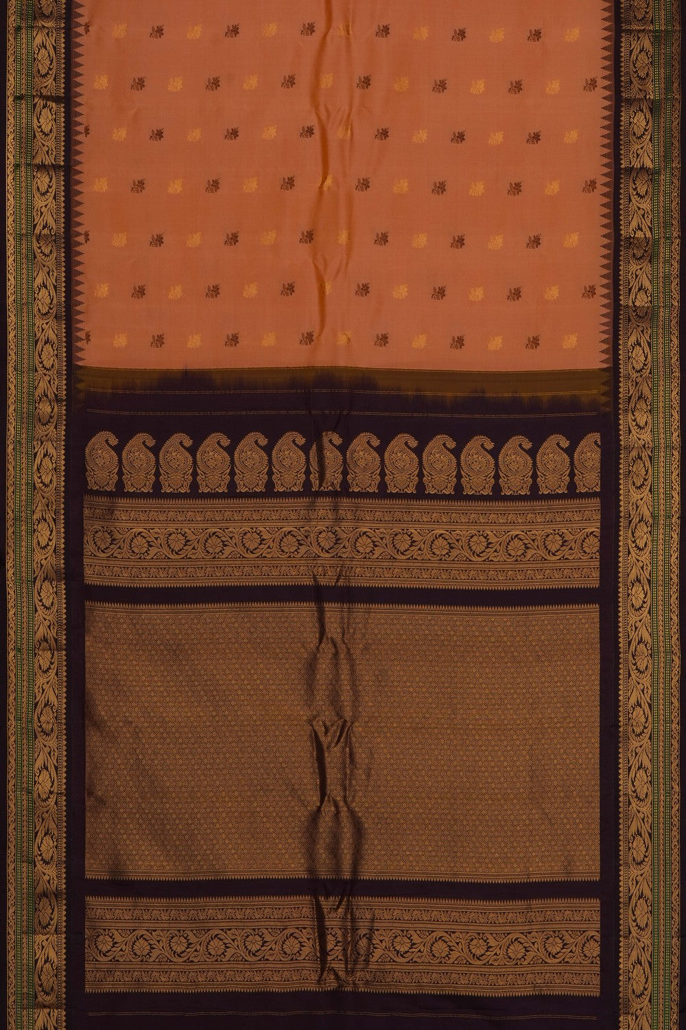Image of Peach Gadwal Silk Saree