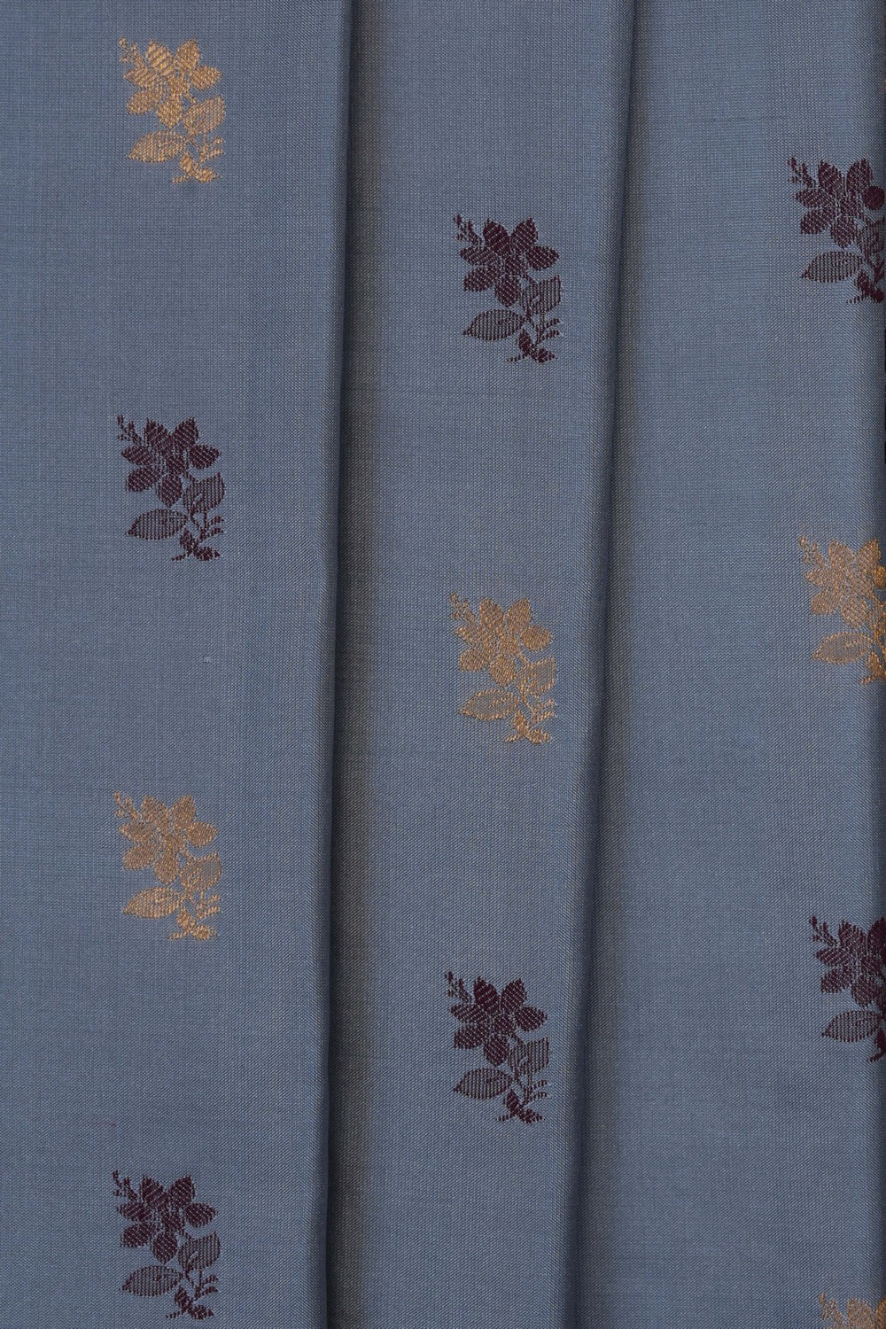 Image of Grey Gadwal Silk Saree