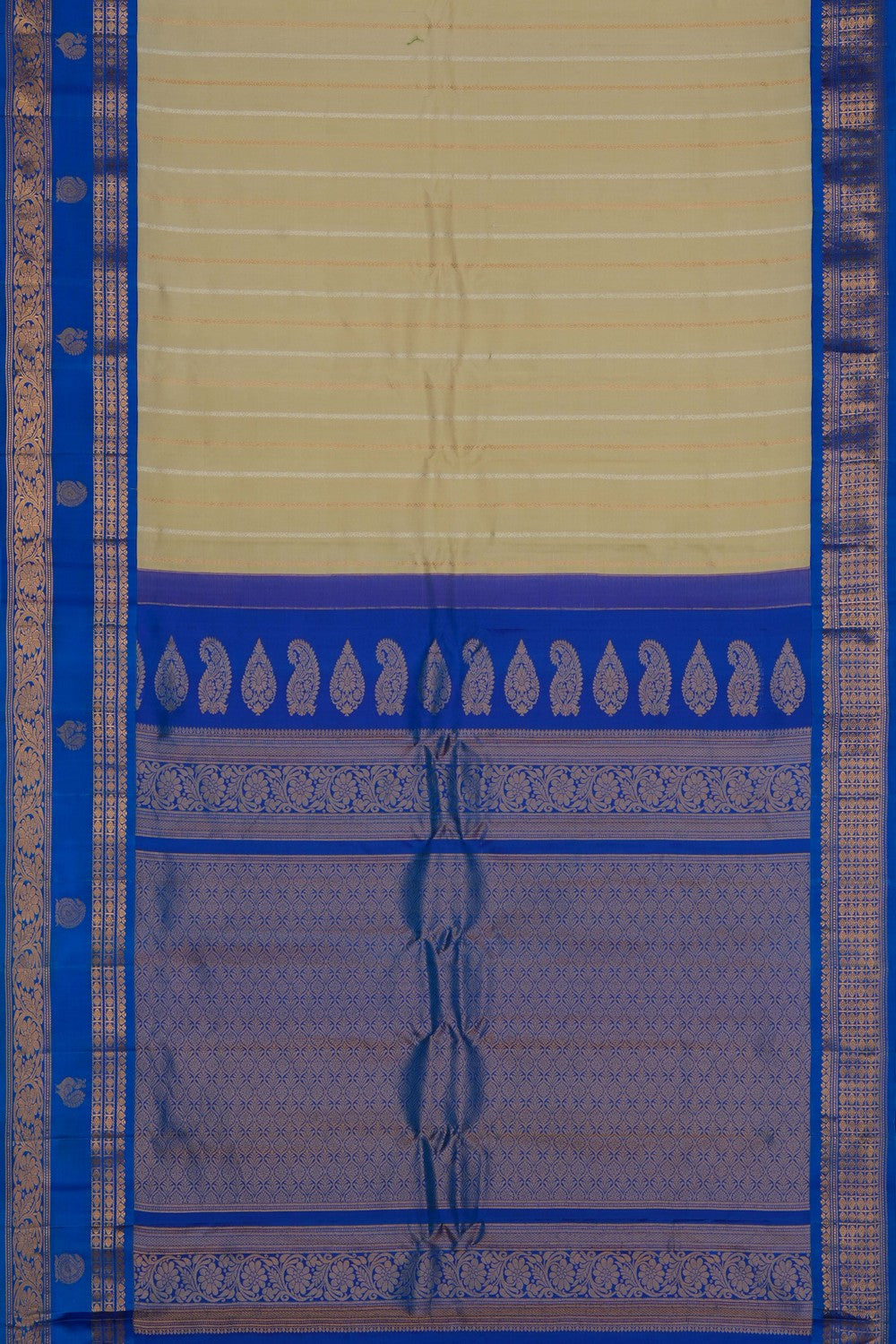 Image of Ivory Cream Gadwal Silk Saree