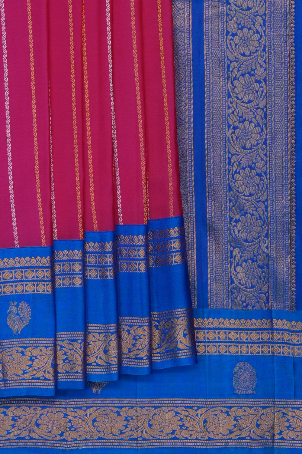 Image of Pink Gadwal Silk Saree