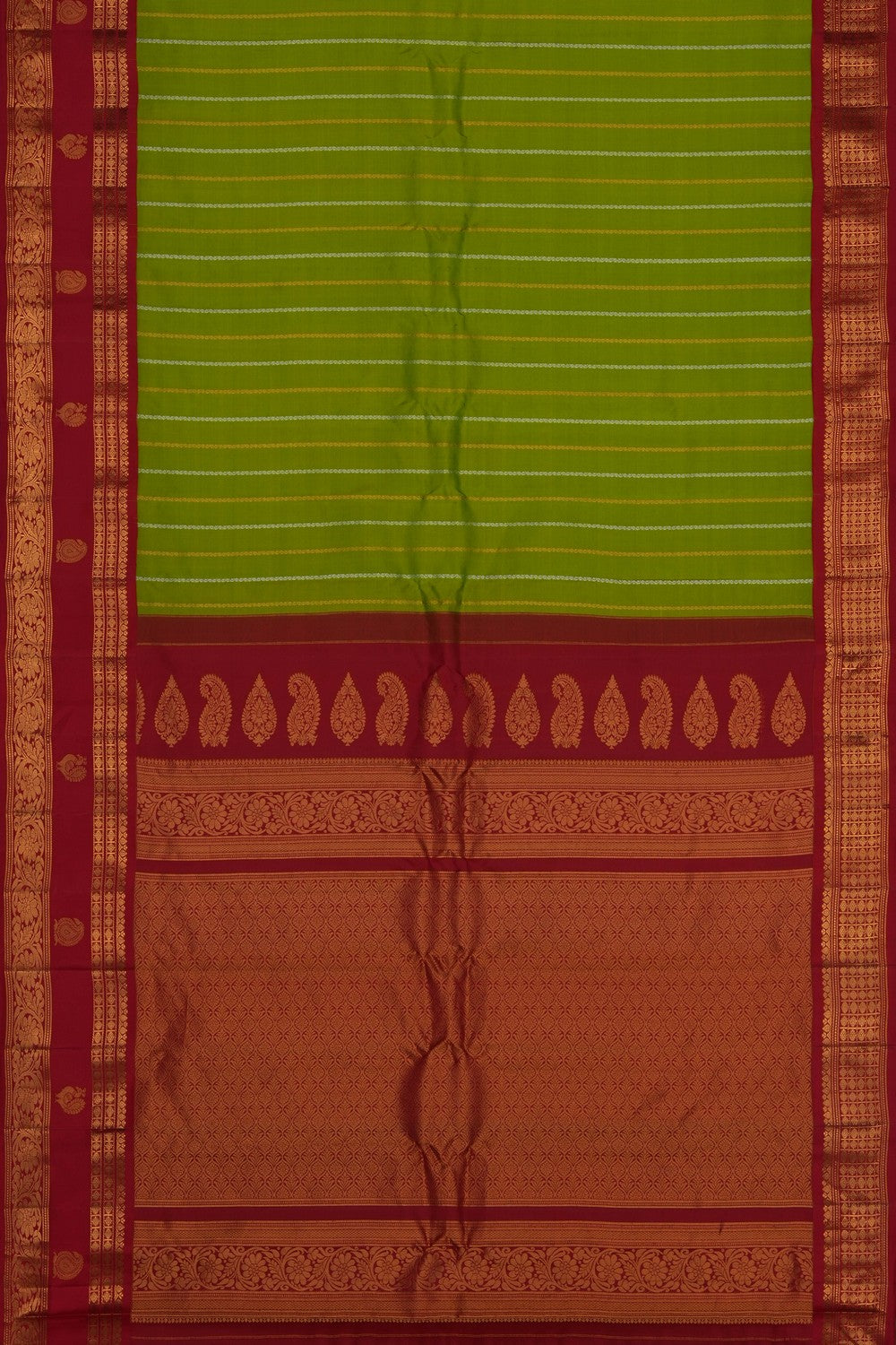Image of Green Gadwal Silk Saree