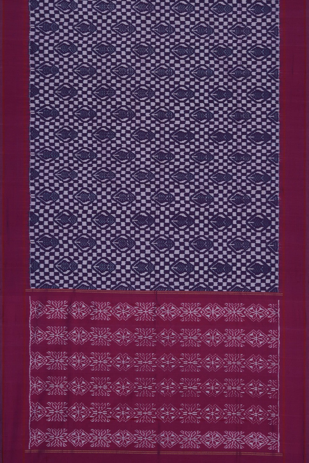 Image of Purple Pochampally Ikat Silk Saree