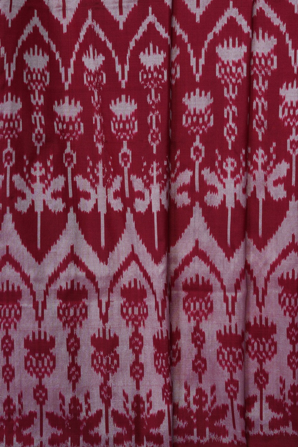 Image of Pink Pochampally Ikat Silk Saree