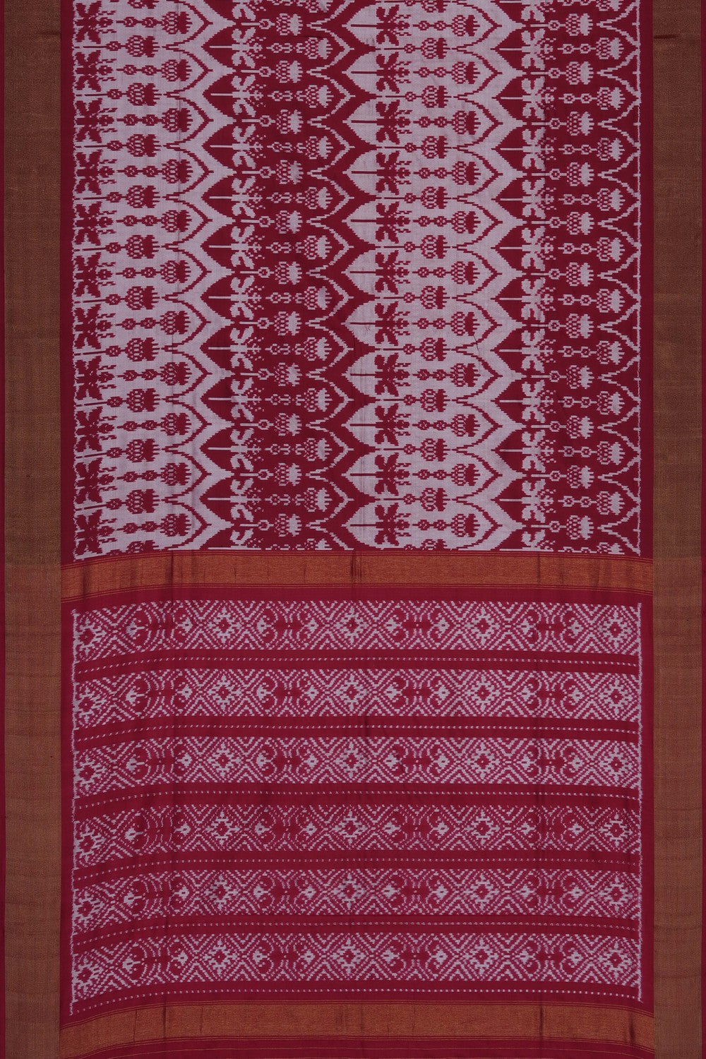 Image of Pink Pochampally Ikat Silk Saree