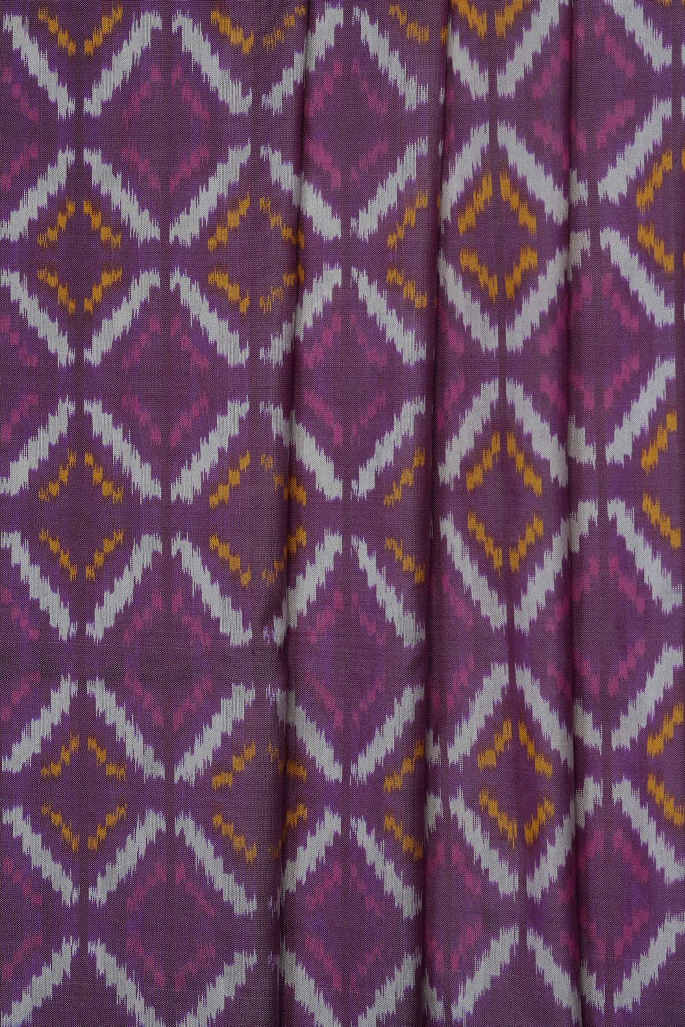 Image of Purple Pochampally Ikat Silk Saree