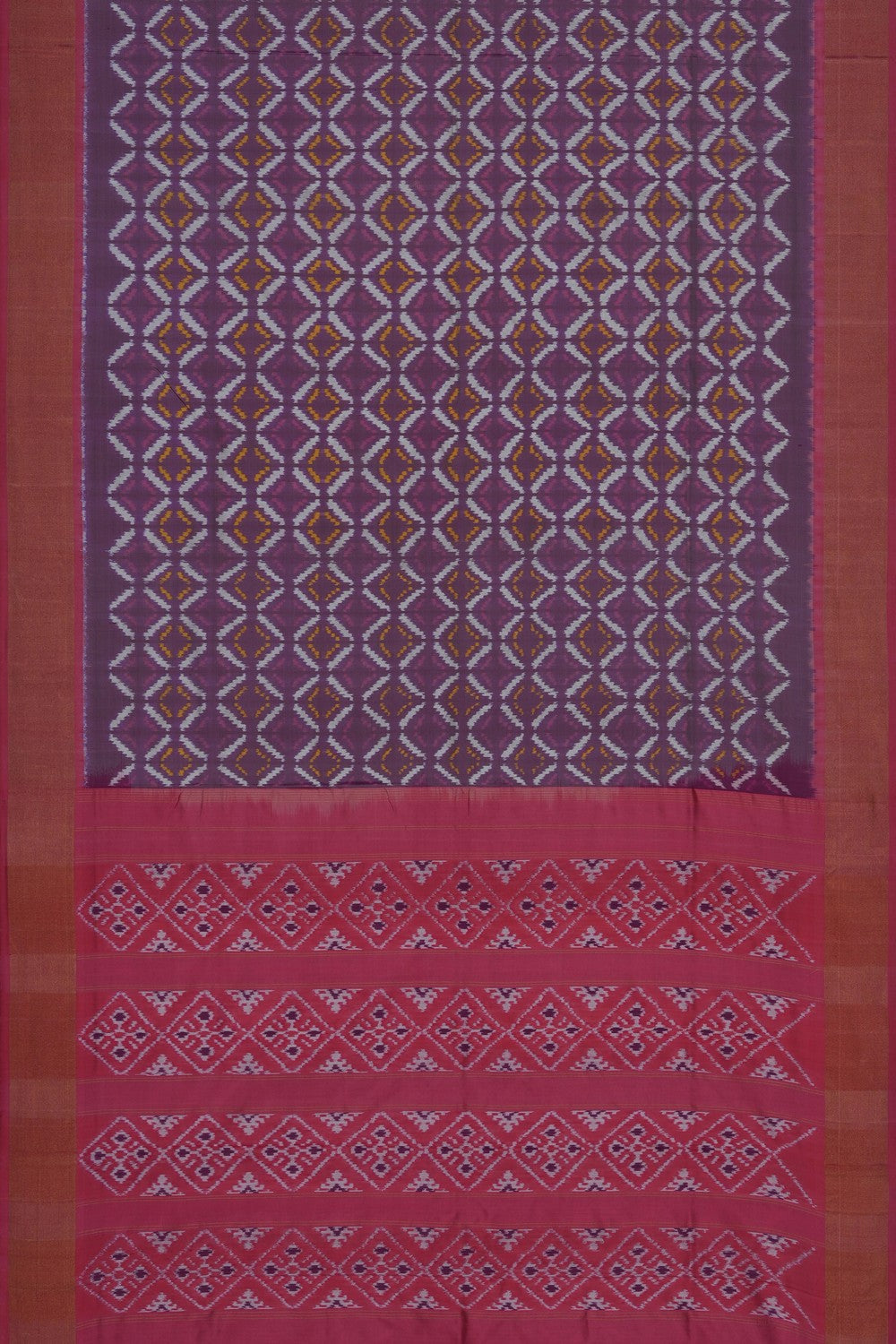 Image of Purple Pochampally Ikat Silk Saree