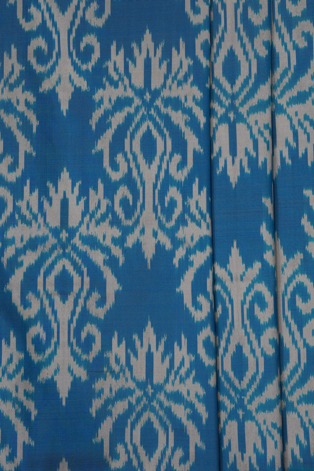 Image of Blue Pochampally Ikat Silk Saree