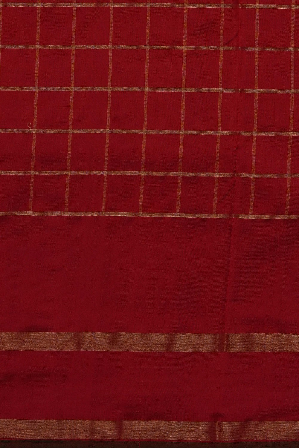 Image of Red Pochampally Ikat Silk Saree