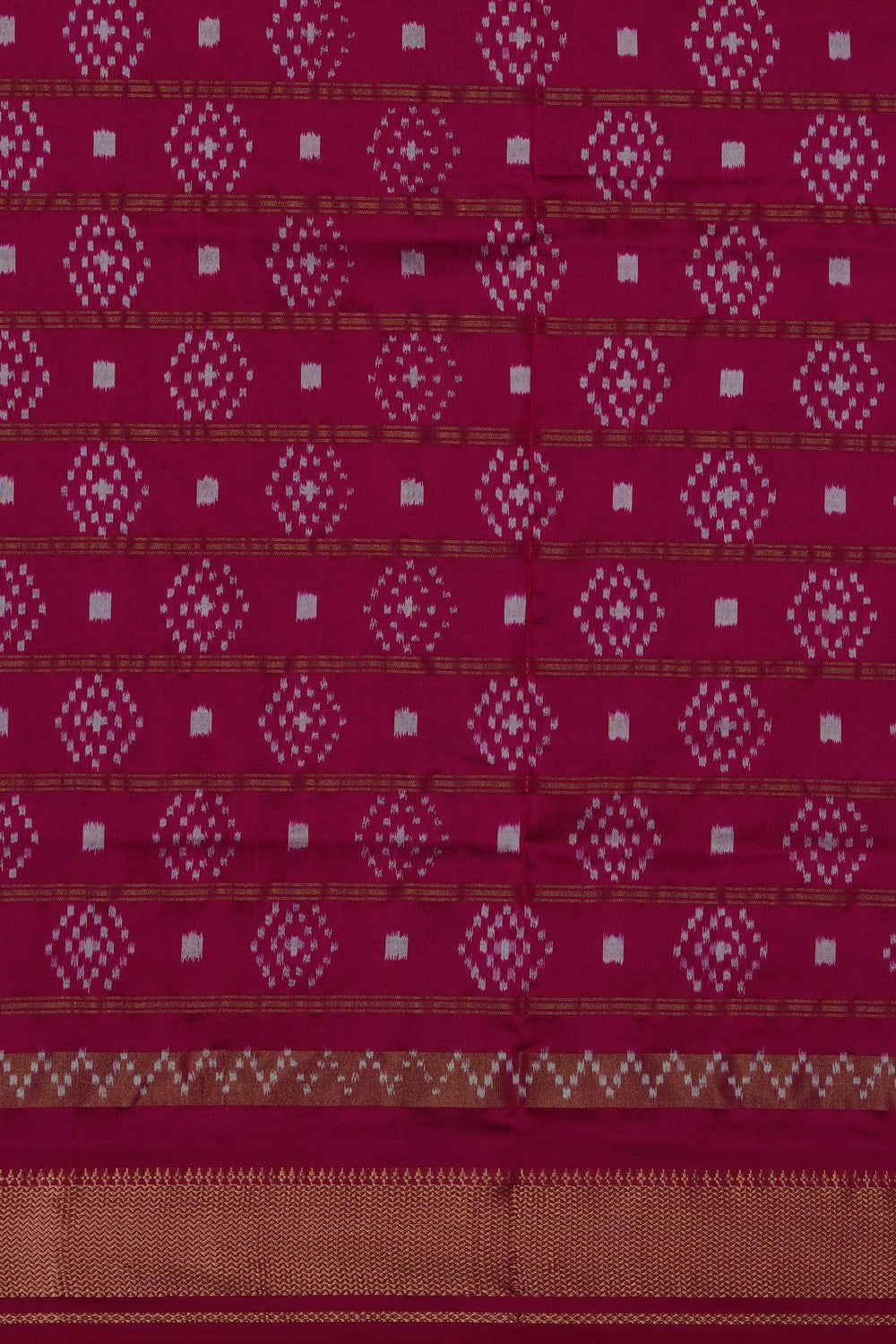 Image of Pink Pochampally Ikat Silk Saree