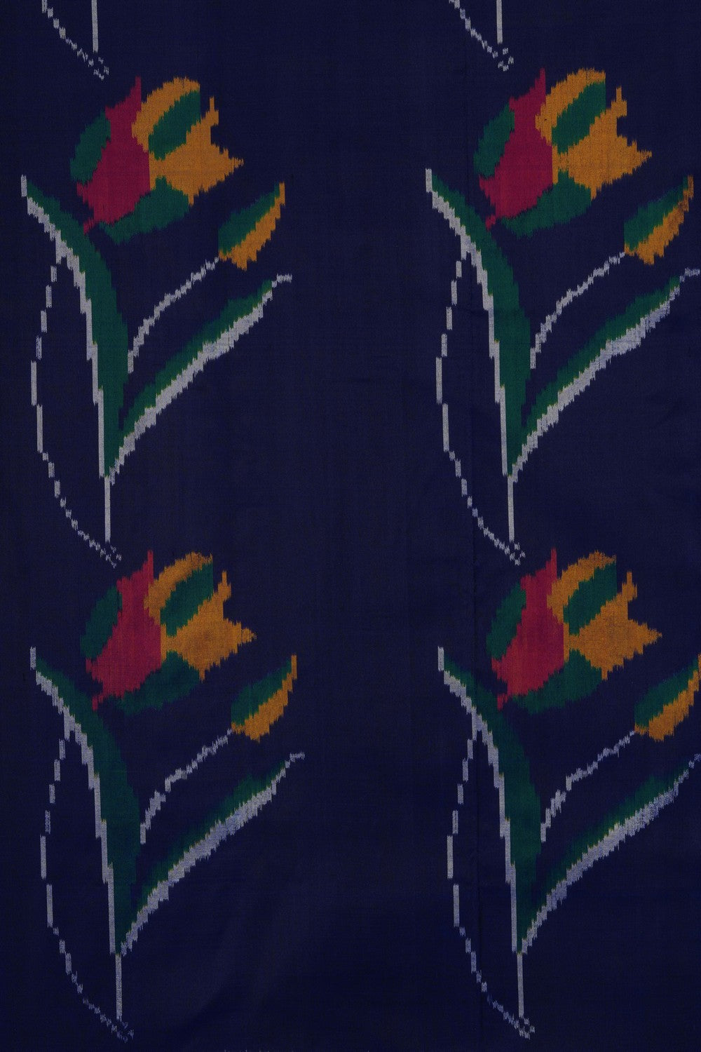 Image of Indigo Blue Pochampally Ikat Silk Saree