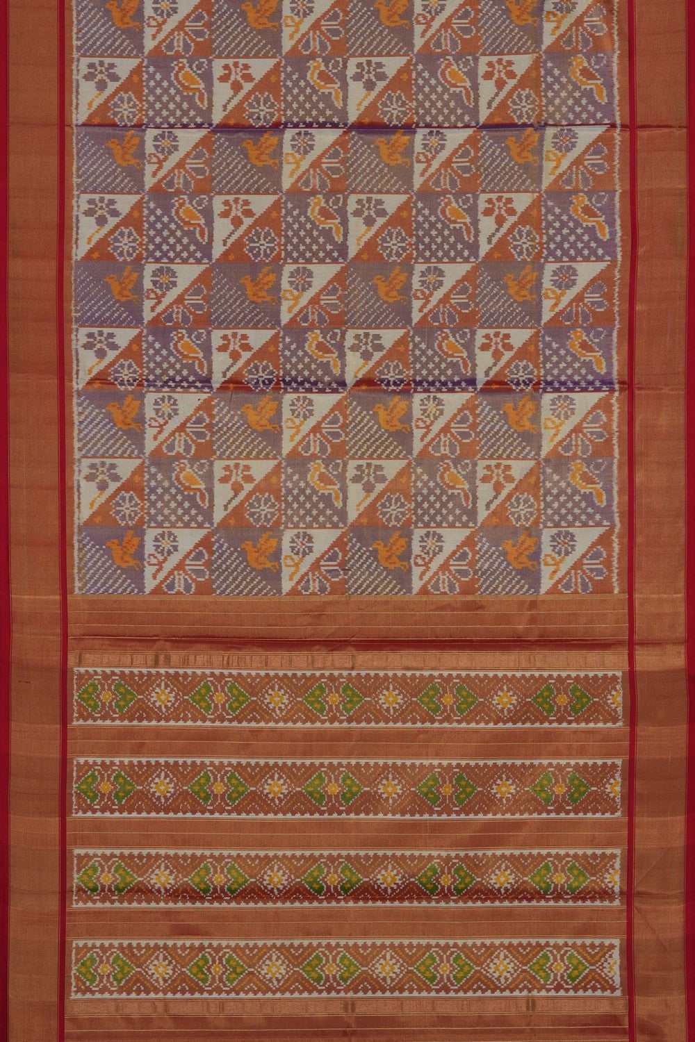 Image of Mauve Pochampally Ikat Silk Saree