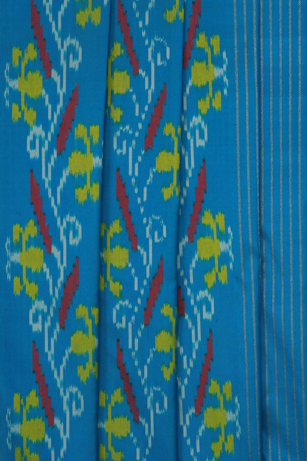 Image of Blue Pochampally Ikat Silk Saree