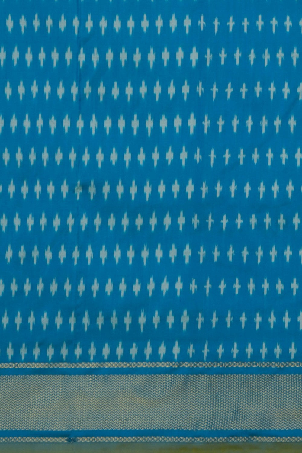 Image of Blue Pochampally Ikat Silk Saree