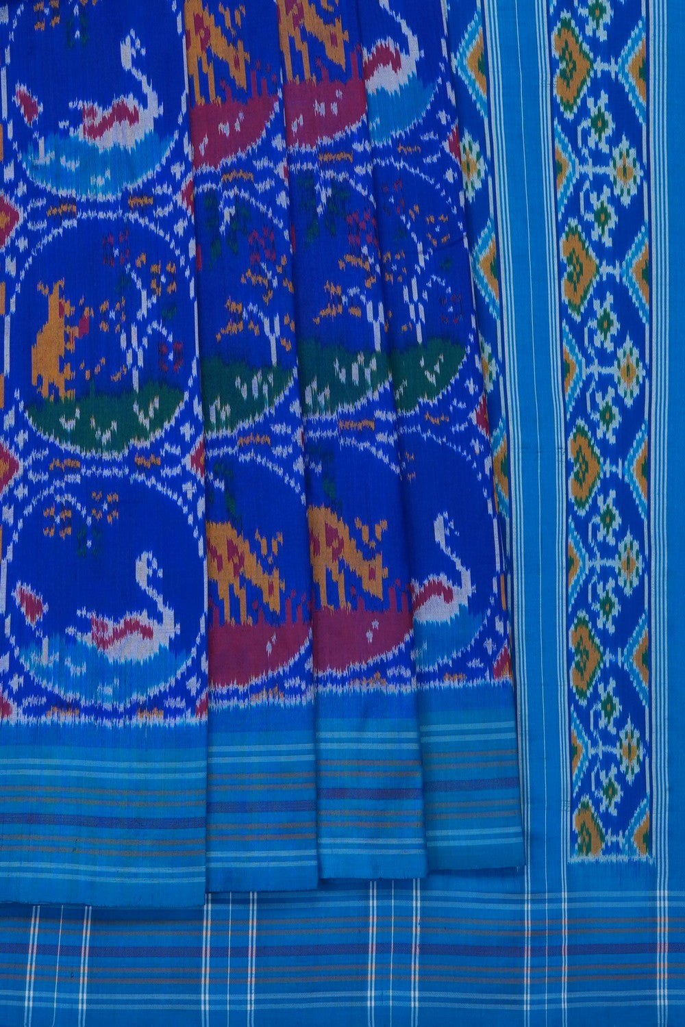 Image of Royal Blue Pochampally Ikat Silk Saree