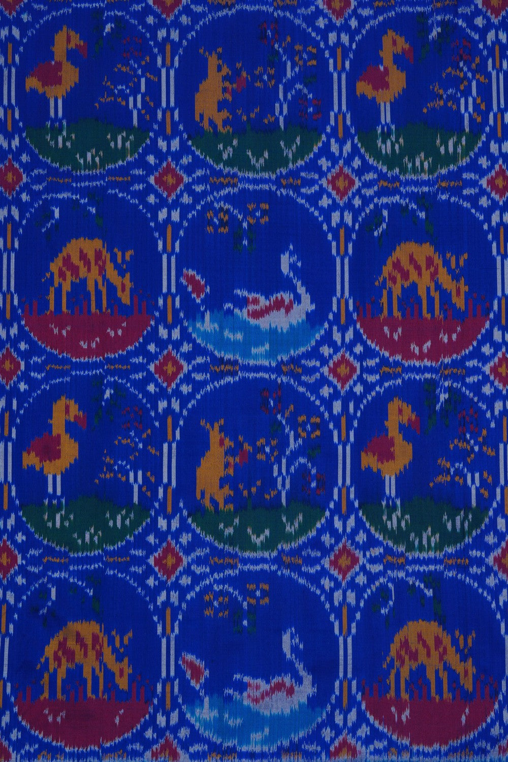 Image of Royal Blue Pochampally Ikat Silk Saree