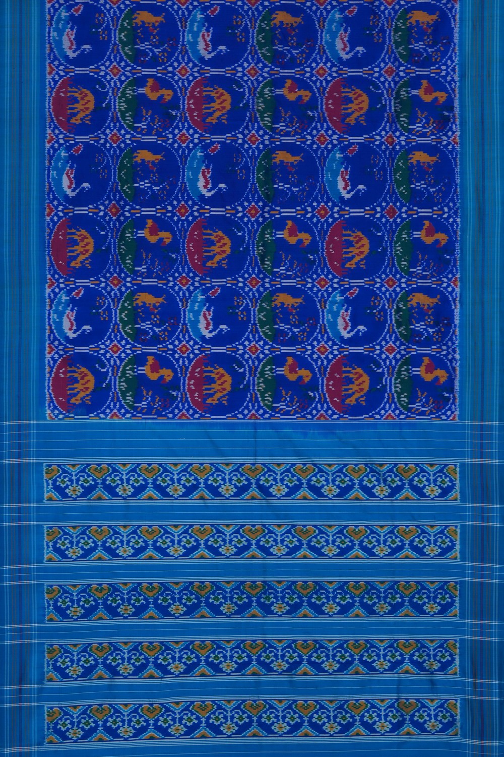 Image of Royal Blue Pochampally Ikat Silk Saree