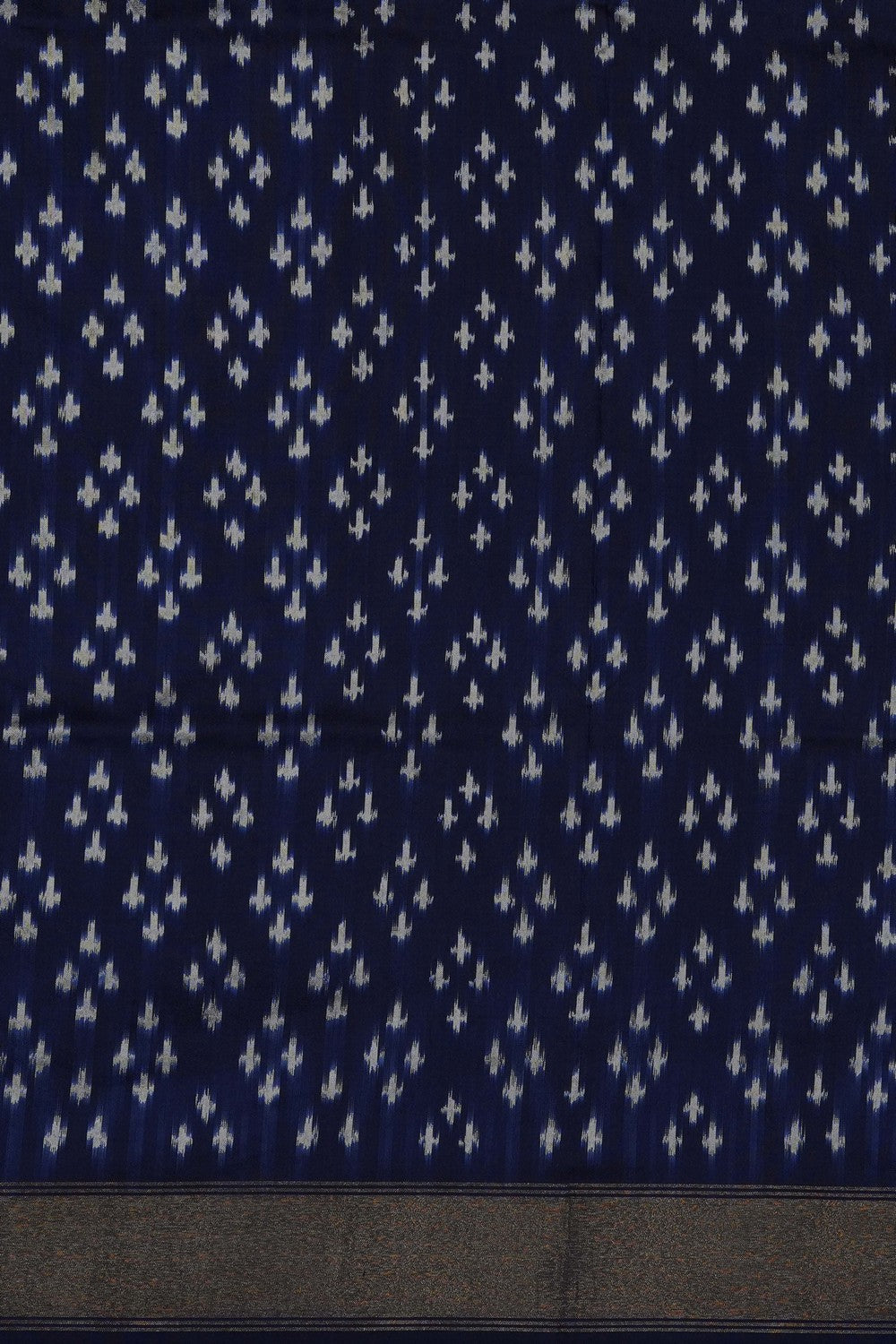 Image of Navy Blue Pochampally Ikat Silk Saree