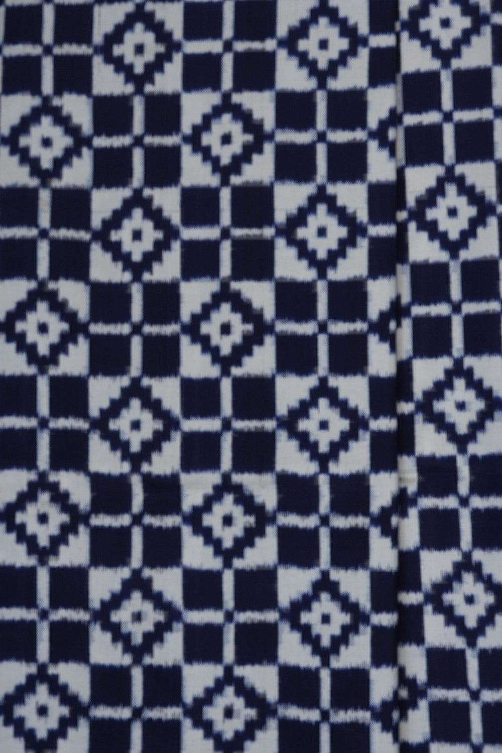 Image of Navy Blue Pochampally Ikat Silk Saree