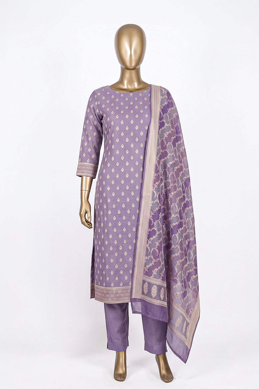 Image of Banarasi Silk Unstitched Suit (3 Pcs Set)