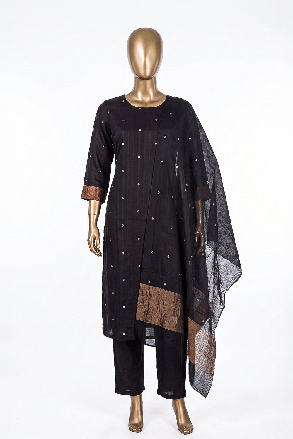 Image of Banarasi Tussar Silk Unstitched Suit (3 Pcs Set)