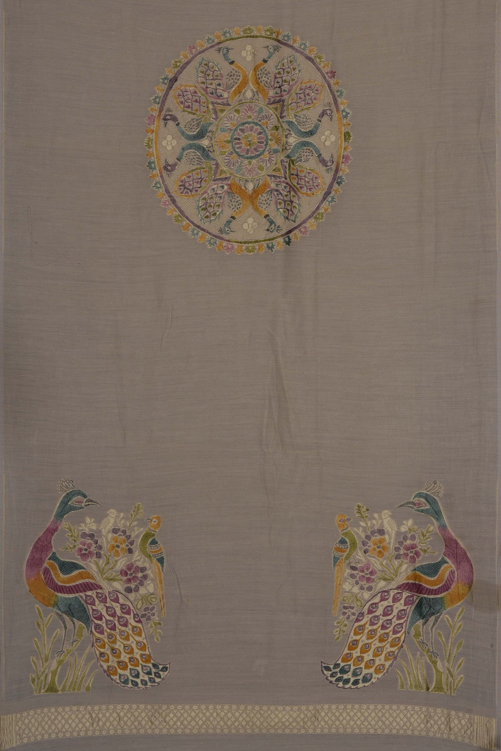 Image of Banarasi Silk Unstitched Suit (3 Pcs Set)