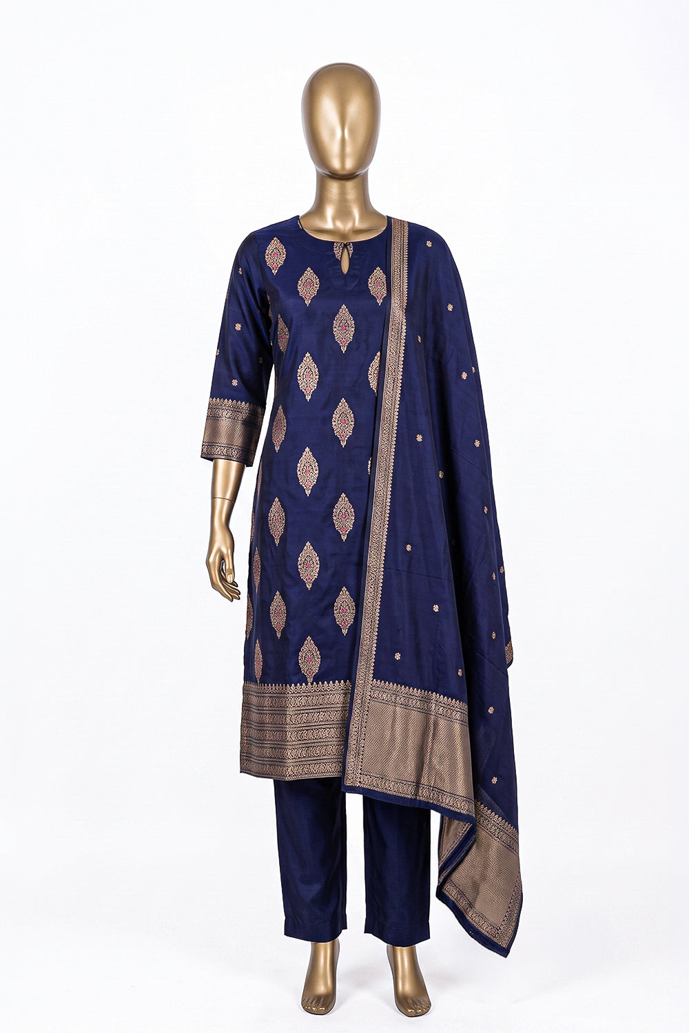 Image of Banarasi Silk Unstitched Suit (3 Pcs Set)