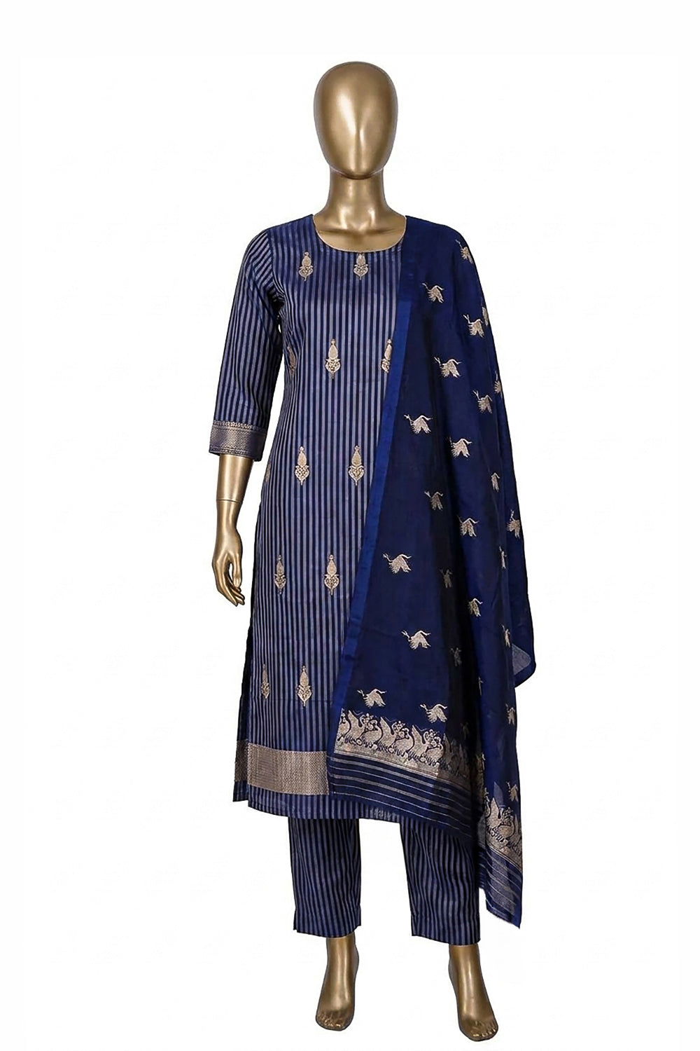 Image of Banarasi Silk Unstitched Suit (3 Pcs Set)