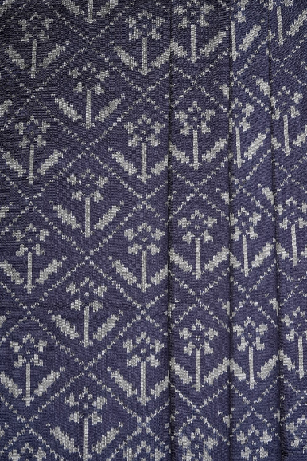 Image of Grey Pochampally Ikat Silk Saree