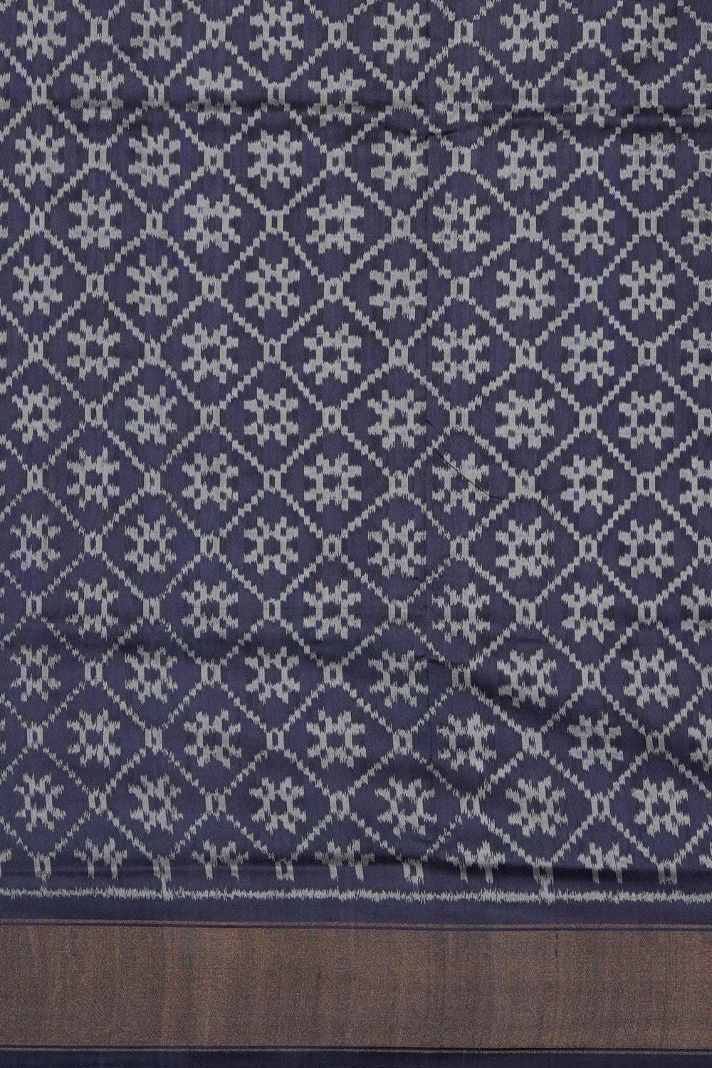 Image of Grey Pochampally Ikat Silk Saree