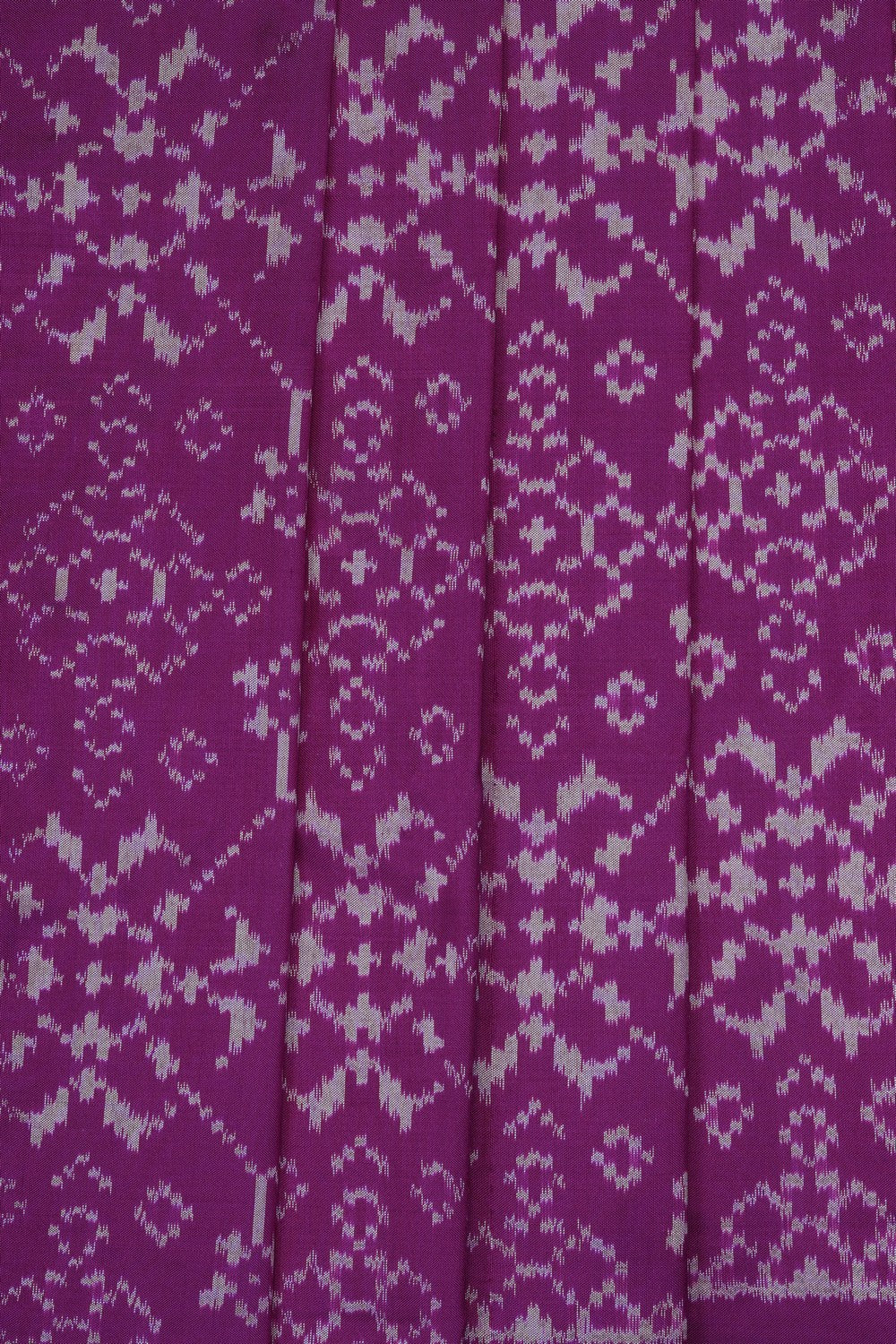 Image of Purple Pochampally Ikat Silk Saree