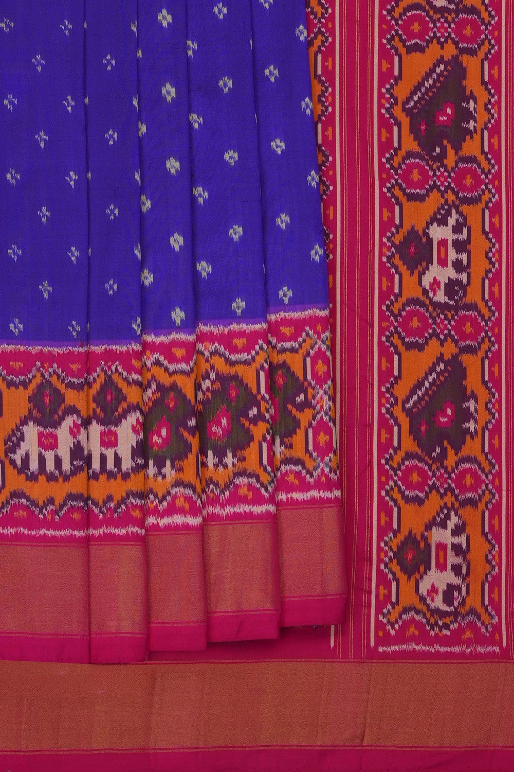 Image of Purple Pochampally Ikat Silk Saree