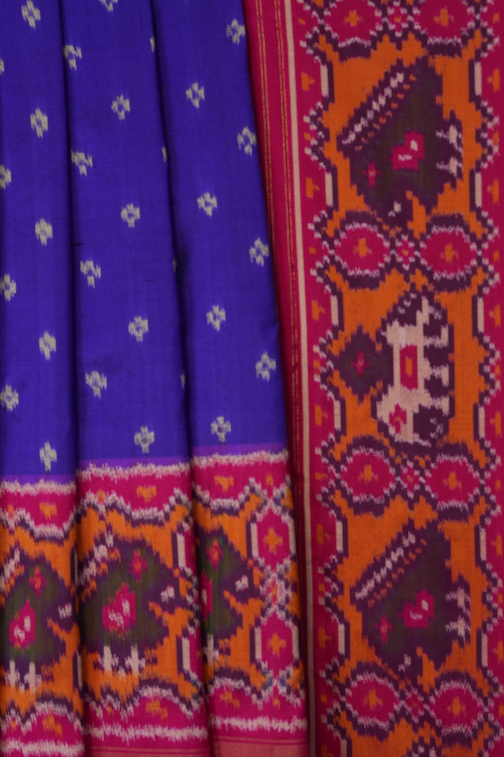 Image of Purple Pochampally Ikat Silk Saree