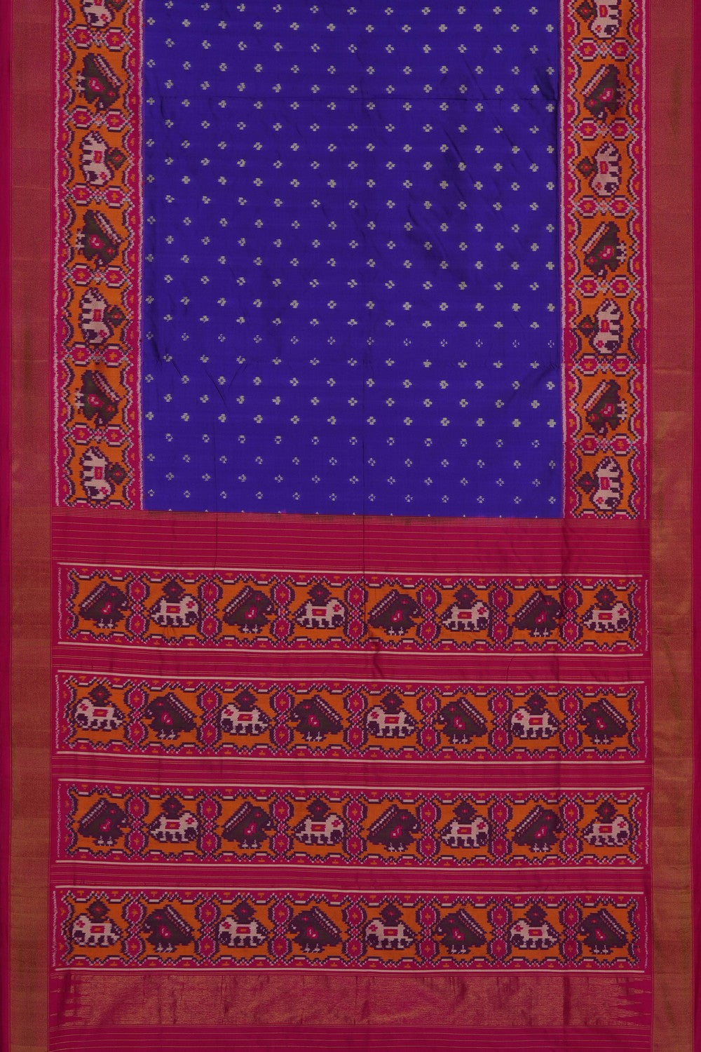 Image of Purple Pochampally Ikat Silk Saree