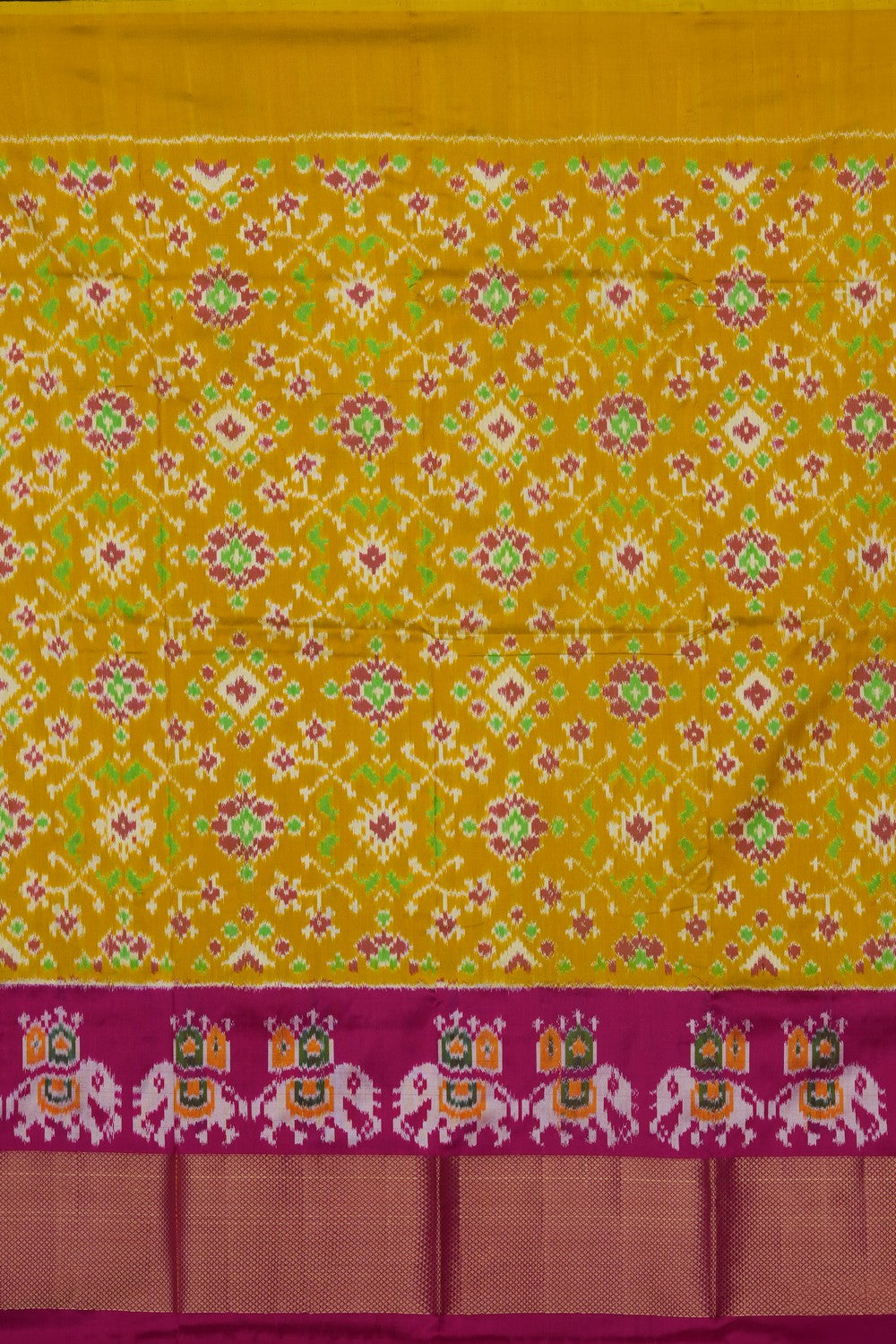 Image of Pochampally-Silk Pavada Unstitched Set