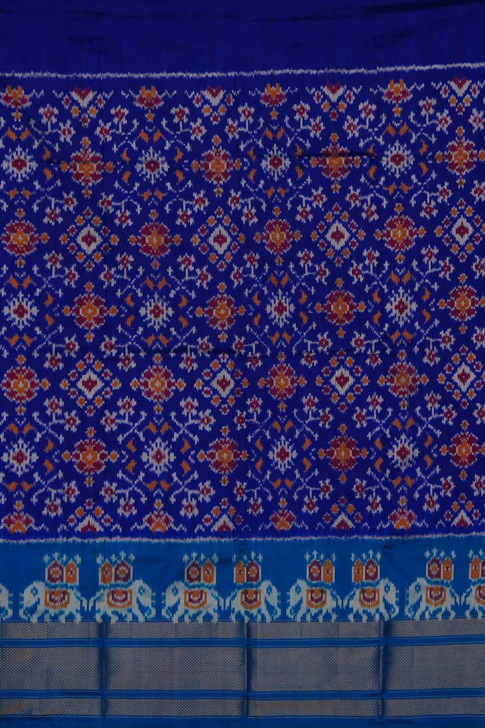 Image of Pochampally-Silk Pavada Unstitched Set