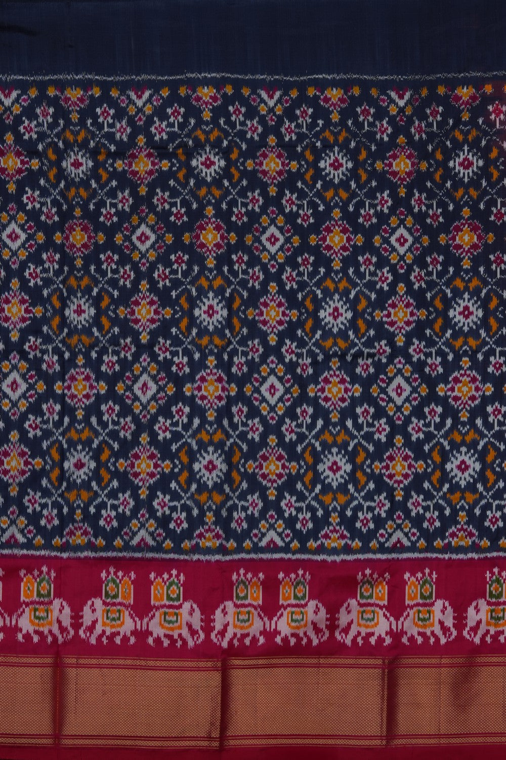 Image of Pochampally-Silk Pavada Unstitched Set