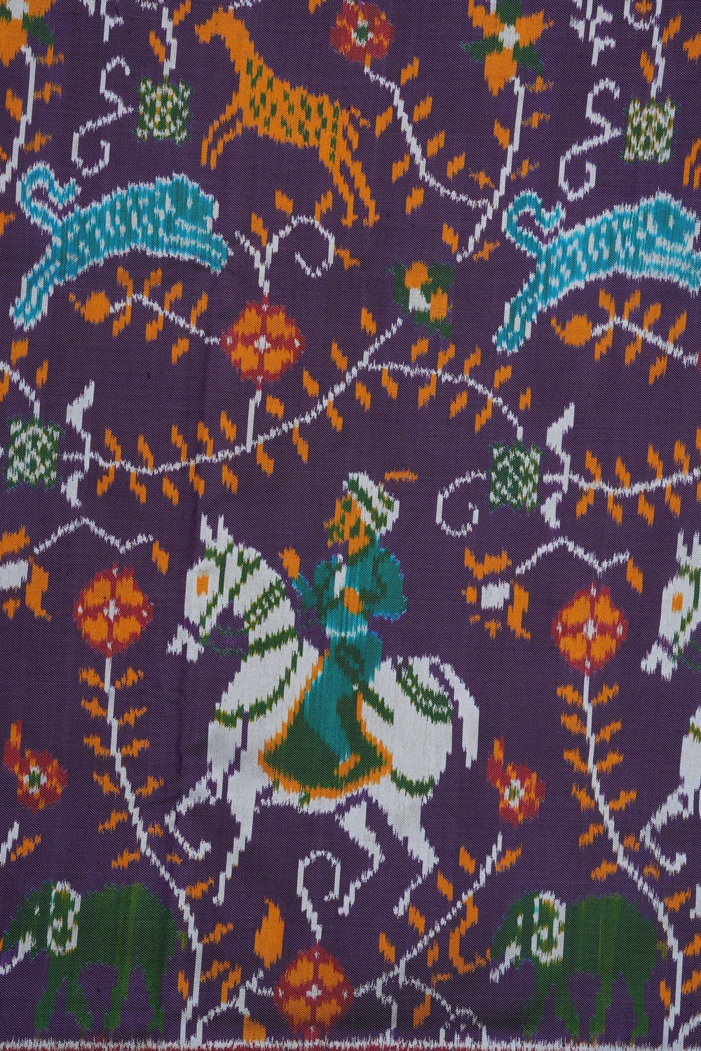 Image of Mauve Pochampally Ikat Twill Silk Saree