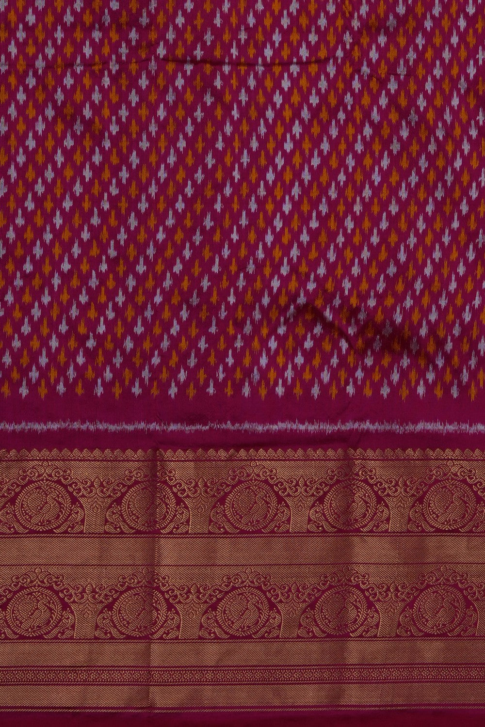 Image of Purple Pochampally Ikat Silk Saree