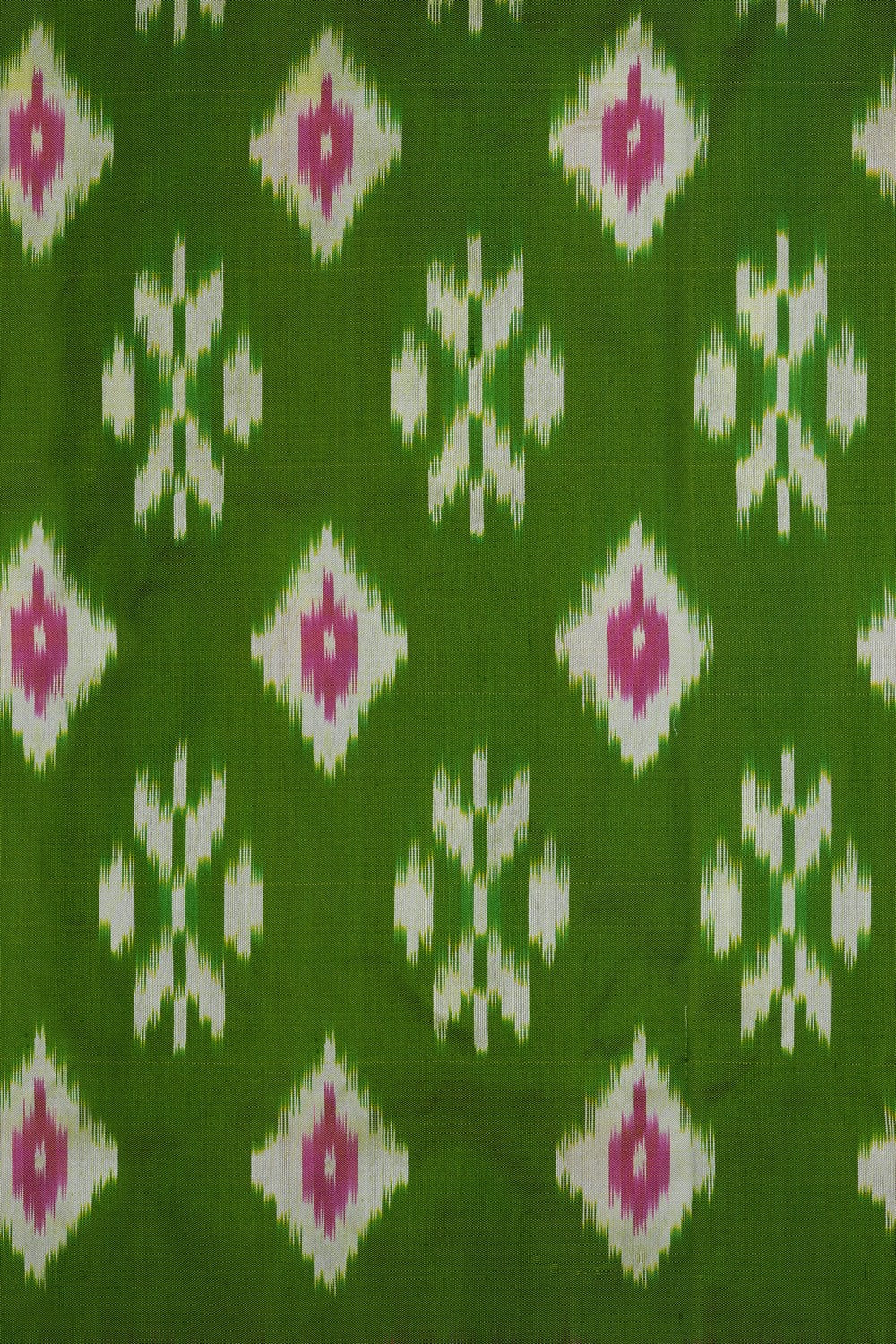 Image of Green Pochampally Ikat Silk Saree