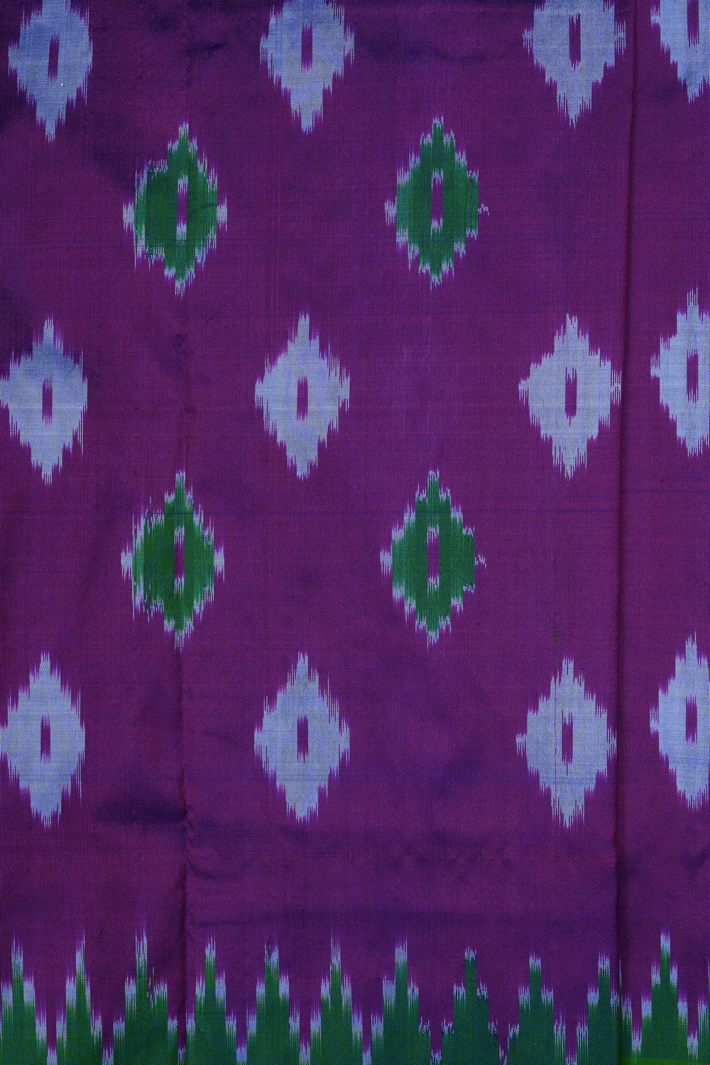 Image of Violet Pochampally Ikat Silk Saree